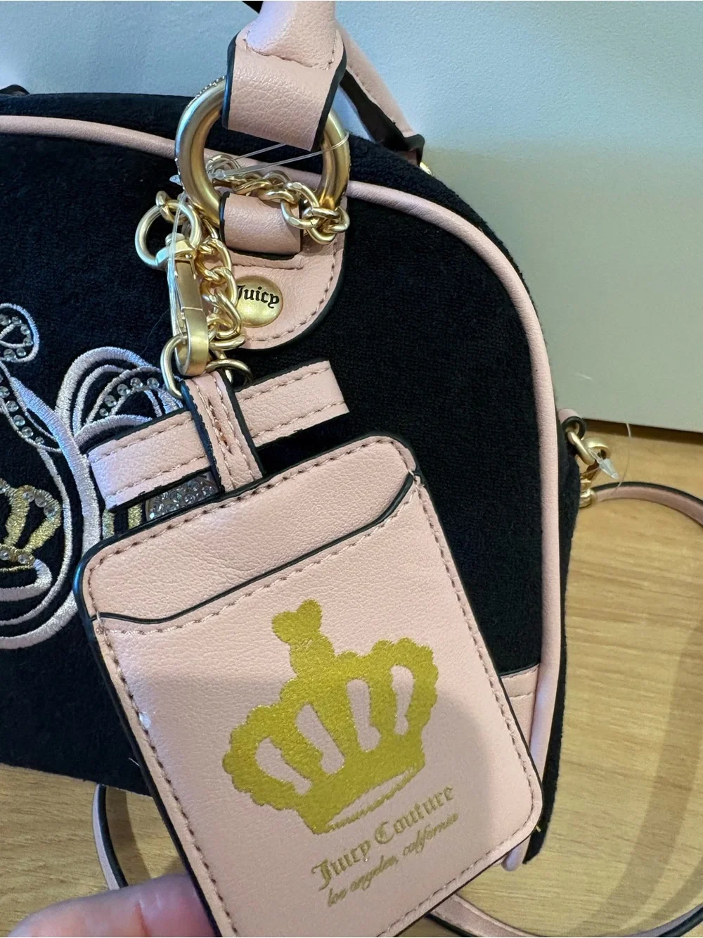 Juicy Couture Black and Pink Club Bowler Bag NEW